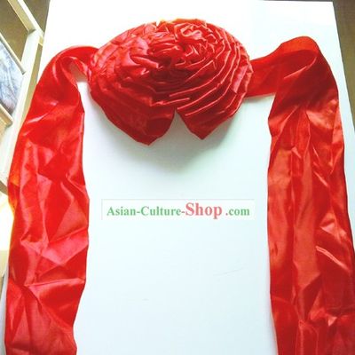 79 Inch Length Chinese Wedding Ceremony Lucky Red Flower