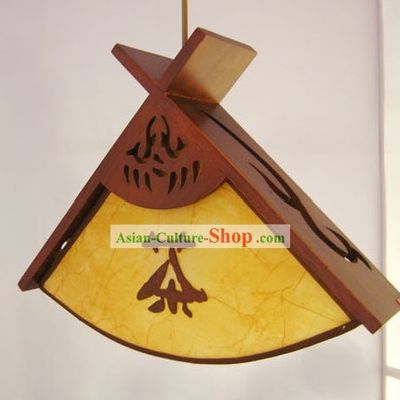 Chinese Carved Wooden Fan Ceiling Lantern