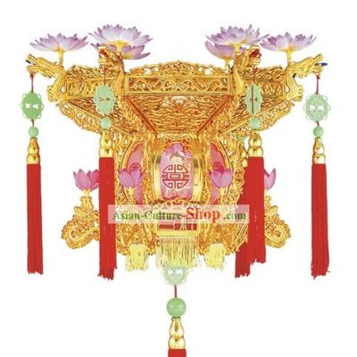 Chinese Golden Lotus Electric Palace Lantern