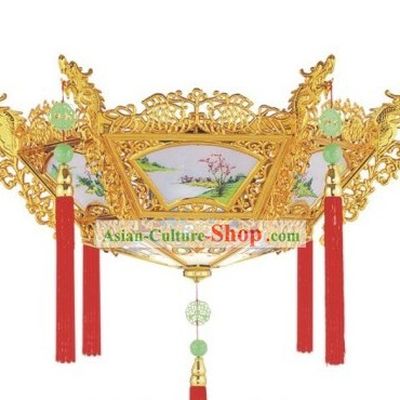 Chinese Electric Dragon Phoenix Ceiling Lantern