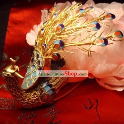 Chinese Tang Princess Peacock Headpiece Set