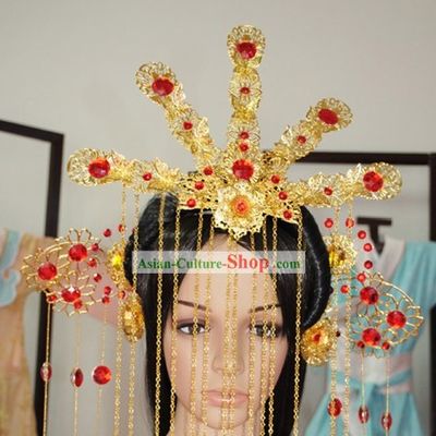 Hand Made Chinese Phoenix Wedding Hair Decoration Complete Set