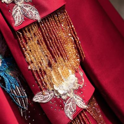 Red Silk China Wedding Dresses for Bride