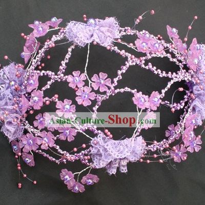 Hand Made Chinese Wedding Purple Hair Decoration Set