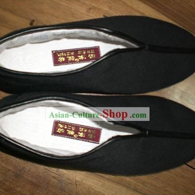 Plain Black Traditonnal Cotton Chinese Shoes