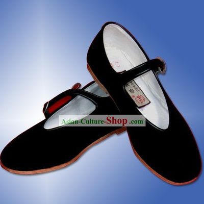Chinese Traditional Handmade Black Cloth Shoes