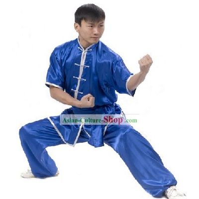 Chinese Traditional Long Fist Changquan Kung Fu Practice Uniform with Lute Button