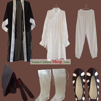 Chinese Taoist Robe Hat Socks Shoes Pants Complete Set