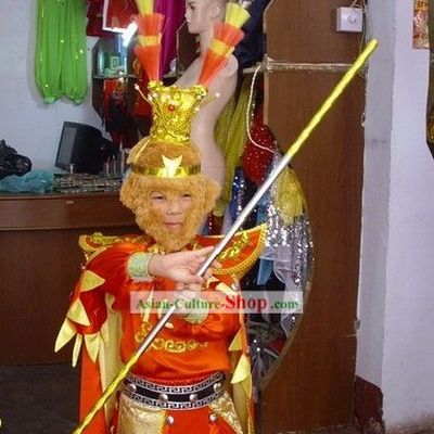 Hairy Monkey Sun Monkey King Costume Monkey Costume Set with Monkey Shoes