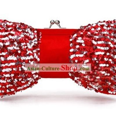 Bridal Accessories - White and Red Wedding Bride Handbag