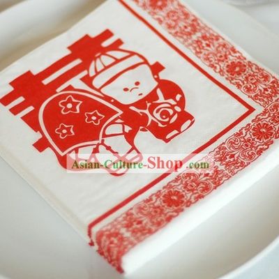 Traditional Chinese Wedding Style Three-ply Wedding Napkin