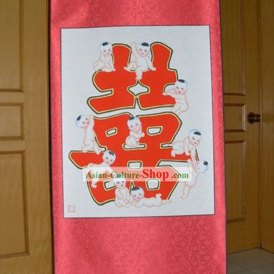 Chinese Traditional Tianjin Yangliuqing Coloured Painting - Happy Wedding