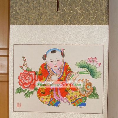 Chinese Traditional Tianjin Yangliuqing Figure Paintings - Four Seasons Flower