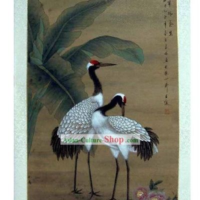 Traditional Chinese Painting Crane by He Lin
