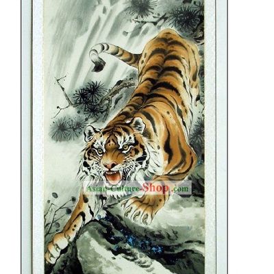 Traditional Chinese Tiger Painting by Lin Mingqing