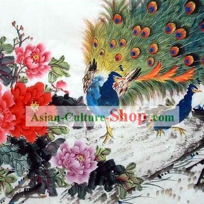 Traditional Chinese Peacock Painting by Jiang Yanmei
