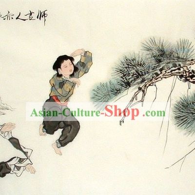 Traditional Chinese Painting - Monkey and Men by Xu Yan