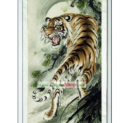 Traditional Chinese Tiger King Painting by Lin Mingqing
