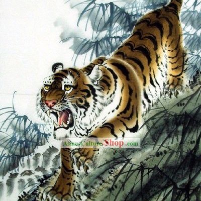 Traditional Chinese Tiger Painting by Wang Yongchang