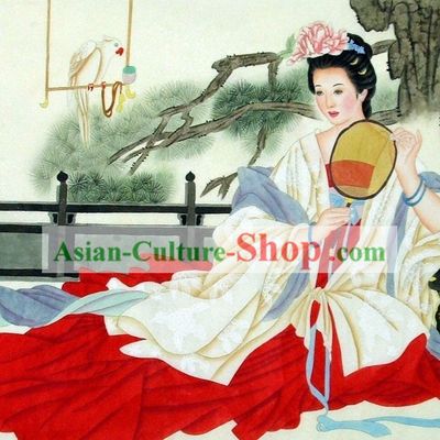 Traditional Chinese Lady Painting by Liu Lanting