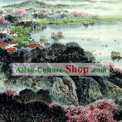 Traditional Chinese Painting - My Hometown by Lin Xi