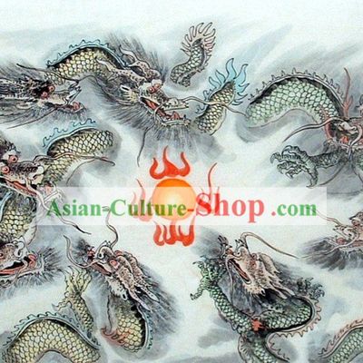 Traditional Chinese Dragon Painting by Lu Minghua