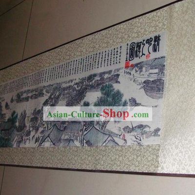 Traditional Chinese Silk Paintings - Riverside Scene at the Pure Moon Festival