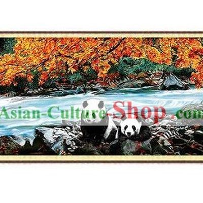 Handmade Chinese Silk Panada Painting