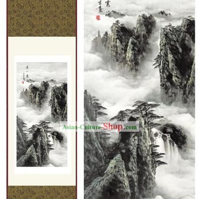 Handmade Chinese Silk Painting - Huangshan Mountain