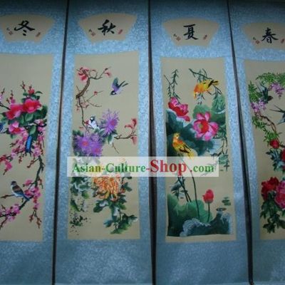 Chinese Silk Ancient Four Beauty Painting 4 Sets