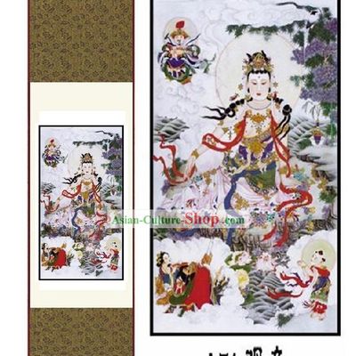 Chinese Silk Buddha Painting