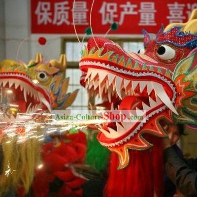 Happy Events and Festival Celebration Flame Dragon Dance Costumes Complete Set