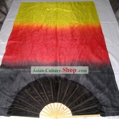 Professional Three Colours Bamboo and Silk Fan Veils