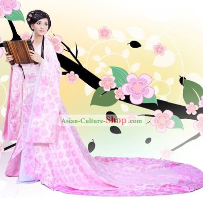 Chinese Ancient Palace Dance Costumes and Hair Accessories Complete Set
