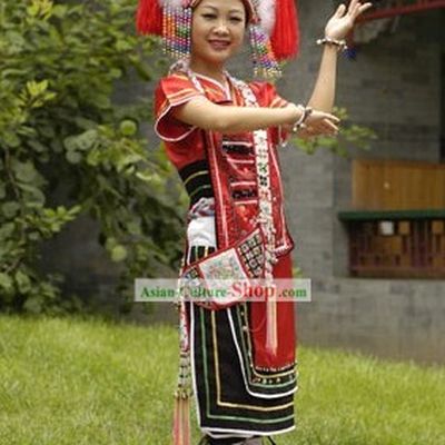 China Gaoshan Minority Dress and Hat Complete Set