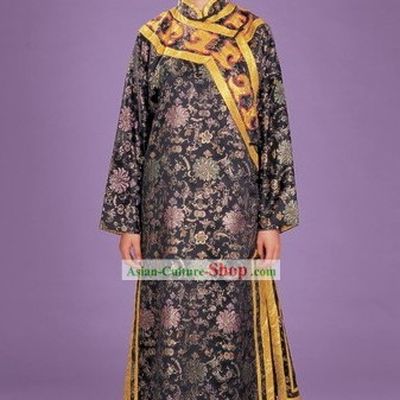 Chinese Hezhe Minority Dress and Hat Complete Set