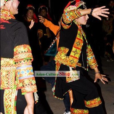Chinese Hani Minority Classic Dance Costume for Women