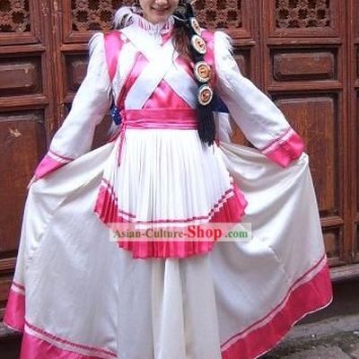 Chinese Naxi Minority Dress and Hat Complete Set