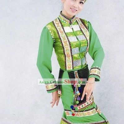 China Achang Minority Dress and Hat Complete Set