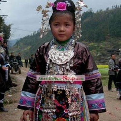 Chinese Dong Minority Silver and Dress Set