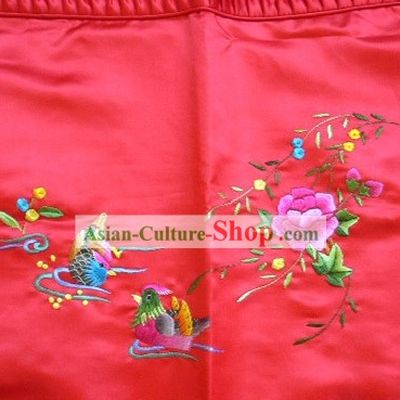 Chinese Hand Embroidery Pillowslip-Mandarin Ducks
