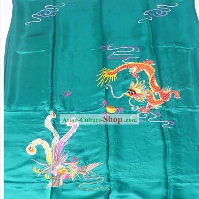 Chinese Embroidery Silk Bedcover - Dragon and Phoenix