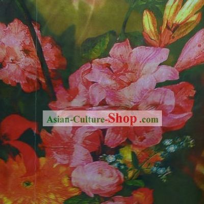 Chinese Traditional Rui Fu Xiang Silk Textile Fabric - Flower Combination