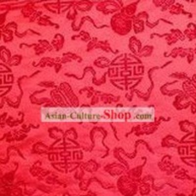 Traditional Red Fan Brocade Fabric
