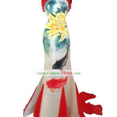 Traditional Phoenix Tail Wedding Cheongsam