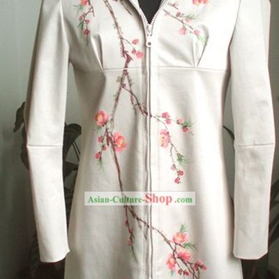 Traditional Mandarin Handmade Plum Blossom Dust Coat