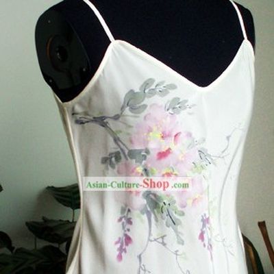 Traditional Mandarin Handmade and Painted Wistaria Silk Sun-top