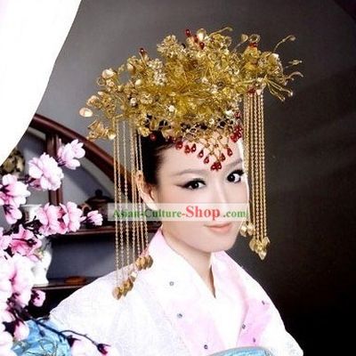 Supreme Chinese Traditional Handmade Phoenix Tail Crown for Women