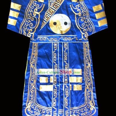 Chinese Traditional Embroidered Taoist Eight Diagrams Robe and Hat Complete Set