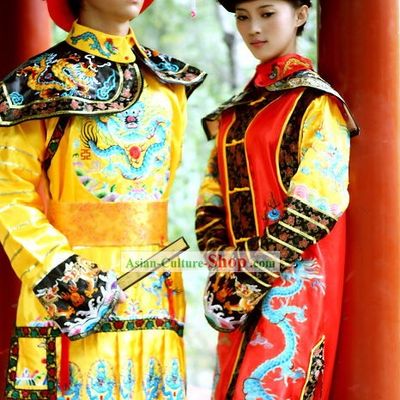 Ancient Chinese Emperor Costumes and Hat Complete Set